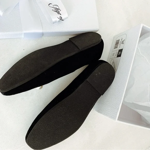 Tessa Black Flats with Pearl Detail - Picture 4 of 6